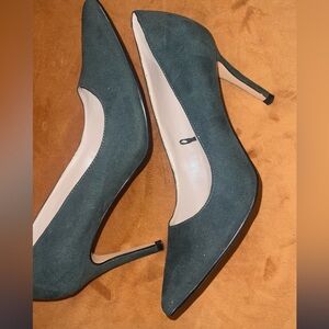 Marc Fisher Dark Green Suede Heels